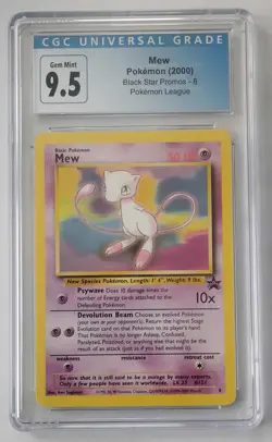 2000 Pokemon Mew Black Star Promo #8 Pokemon League CGC 9.5 Mint+ - Image 1