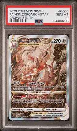 2023 POKEMON SWORD & SHIELD CROWN ZENITH FULL ART/HISUIAN ZOROARK VSTAR PSA 10 - Image 1
