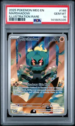 2025 POKEMON MEG EN-MEGA EVOLUTION ILLUSTRATION RARE #146 MARSHADOW PSA 10 - Image 1