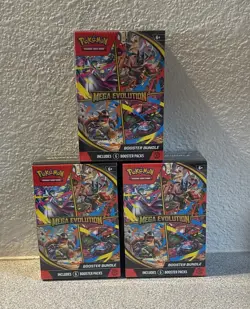 (3) Pokemon TCG Sealed Mega Evolutions Booster Bundles - Image 1
