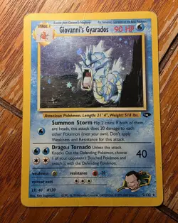 Pokemon Giovanni's Gyarados 5/132 Gym Challenge Holo Rare Unlimited SWIRL. - Image 1