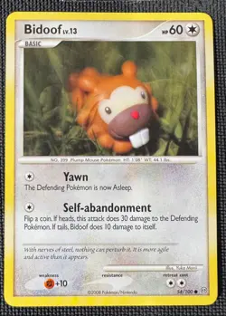 BIDOOF 54/100 COMMON STORMFRONT POKEMON NM - Image 1