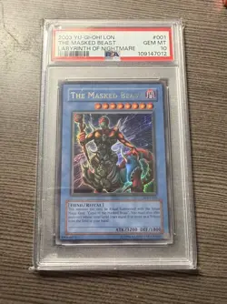 2003 Yu-Gi-Oh The Masked Beast Ultra Rare LON-001 PSA 10 Labyrinth Of Nightmare - Image 1