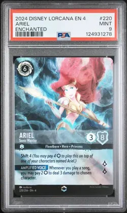 2024 DISNEY LORCANA EN 4-URSULA'S RETURN ENCHANTED ARIEL - SONIC WARRIOR PSA 9 - Image 1