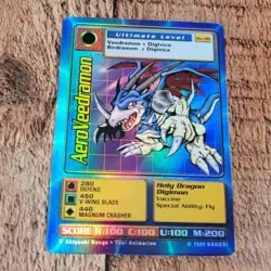 NM-M AeroVeedramon Bo-88 Holo Foil Vintage 1999 Bandai Digimon Trading Card - Image 3