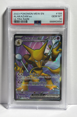 Alakazam ex 188/165 ULTRA RARE Pokemon 151 Pokemon Card English PSA 10 GEM MINT - Image 1