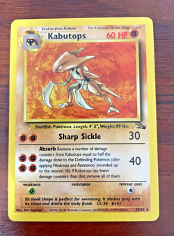 Pokemon card - Kabutops 24/62 - Fossil Set Vintage 1999 - 2000 Rare - Image 1