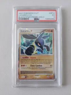 2005 Pokemon D&P Lucario Lvl.X DP12 Black Star Promo PSA 5 - Image 1
