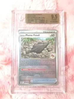 POKEMON ANTIQUE PLUME FOSSIL #079 BGS 9.5 GEM MINT POKE BALL REVERSE HOLO PSA 10 - Image 2