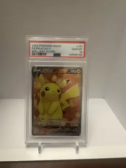 2022 POKEMON SWORD & SHIELD BRILLIANT STARS #157 PIKACHU V BRILLIANT STARS PSA10 - Image 1