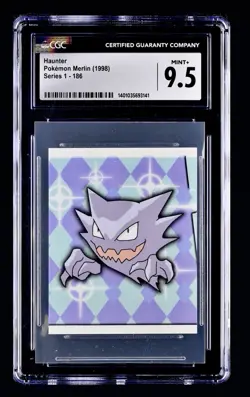 Pokemon 1998 Topps Merlin Series 1 #186 Haunter CGC 9.5 MINT+ READ Description - Image 1