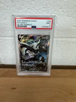2022 Pokemon SWSH Silver Tempest Lugia V #186/195 PSA 9 - Image 1