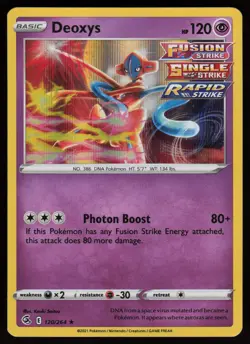 DEOXYS 120/264 RARE FUSION STRIKE POKEMON HOLO NM/M - Image 1