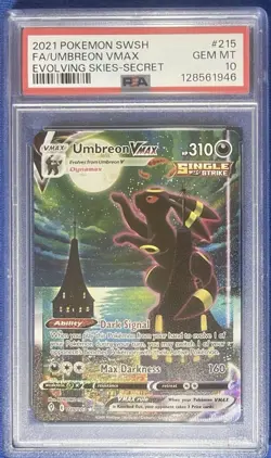 Pokemon Umbreon VMAX Alternate Art Secret Rare Holo PSA 10 SWSH07 Evolving Skies - Image 1