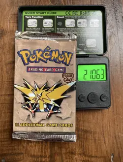 Pokemon Fossil Booster Pack Zapdos Art Work Sealed 1999 21.06g Heavy - Image 1