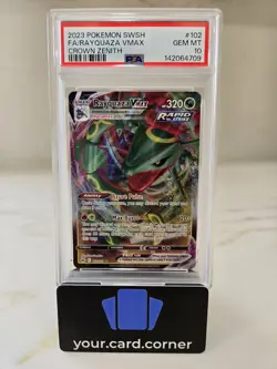 Pokemon Rayquaza Vmax 2023 Sword & Shield: Crown Zenith 102/159 PSA 10 Gem Mint - Image 1