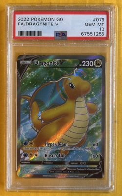 Dragonite V (Full Art) 076/078 Pokemon GO Holo PSA 10 - Image 1