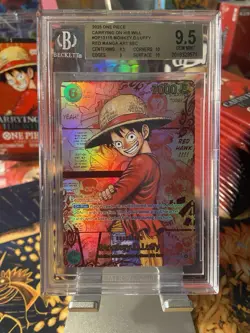 Monkey D. Luffy OP13-118 RED MANGA SUPER RARE Carrying On His Will BGS 9.5 - Image 1