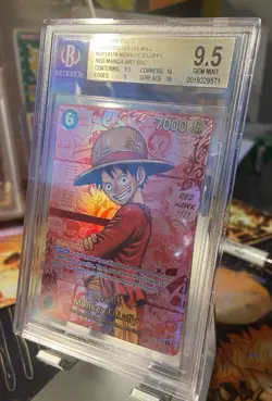 Monkey D. Luffy OP13-118 RED MANGA SUPER RARE Carrying On His Will BGS 9.5 - Image 4
