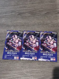 One Piece TCG The Azure Sea’s Seven OP-14 Sleeved Booster Pack Lot Of 3 Sealed - Image 1