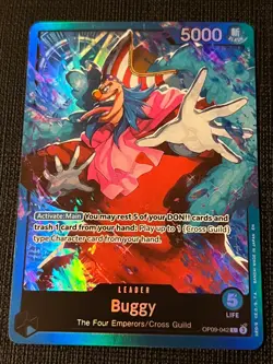 Buggy OP09-042 Leader - One Piece TCG - Starter Deck 25 Blue NM Foil English - Image 1