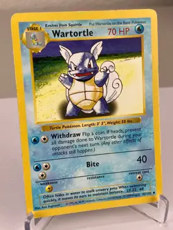 Wartortle 042/102 Base Set Shadowless WOTC Pokemon Card - Moderately Played - Image 2