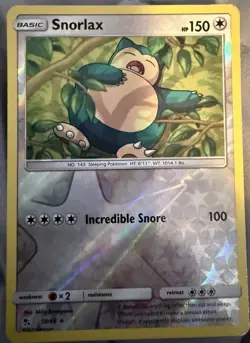 Snorlax Reverse Holo Foil - Hidden Fates 2019 50/68 - Near Mint Pokemon TCG Card - Image 1