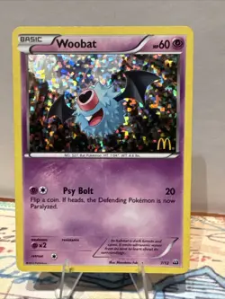 Woobat 7/12 Holo Pokemon Card McDonald's Promo - Image 1