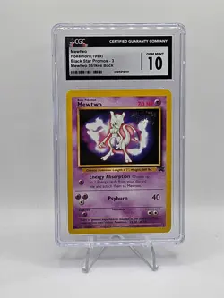 CGC 10 GEM MINT Mewtwo 1999 Black Star Promos 3 Pokemon Card - Image 1