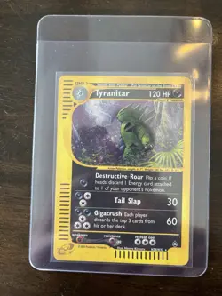 Pokemon Tyranitar Aquapolis Holo Rare H28/H32 120 HP Tail Slap Gigacrush Card - Image 1