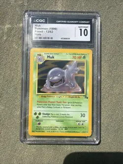 CGC 10 GEM MINT Muk 1999 Fossil 13/62 Holo Pokemon Card - Image 1