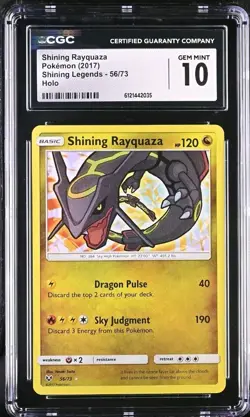 Pokemon Shining Rayquaza Holo Rare Card Shining Legends 56/73 CGC 10 GEM MINT - Image 1
