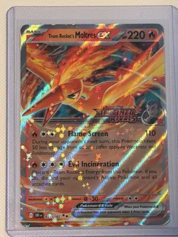 Team Rockets Moltres EX 031/182 Destined Rivals Stamped Promo Card - Image 1