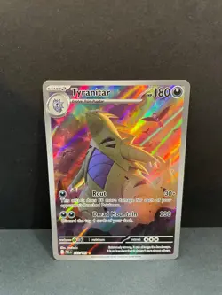 Pokemon TCG Scarlet & Violet Paldea Evolved Tyranitar Holo Card 222/193 Full Art - Image 1