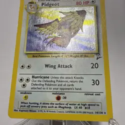 Vintage Base Set 2 Pidgeot Pokemon Card #14 Authentic 1999 WOTC Wizard B Swirl - Image 3