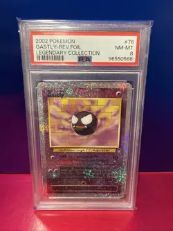 2002 Pokemon Legendary Collection Gastly Reverse Holo Foil Card PSA 8 - Image 1