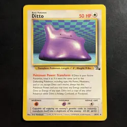 Pokemon Vintage Ditto Card Non Holo Rare 18/62 Fossil 1999 WOTC - Image 1