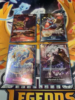 One Piece TCG Event Pack Vol. 8 Full Set Of 4 Promos NM - Luffy, Teach, Shanks - Image 1