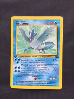 Pokemon Cards: Fossil 1st Edition Rare: Articuno 17/62 - Image 1