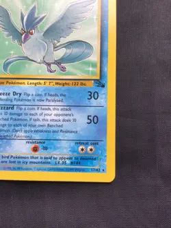 Pokemon Cards: Fossil 1st Edition Rare: Articuno 17/62 - Image 4