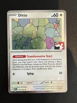 Pokemon TCG Card - Ditto 132/165 Prize Pack Series 6 Stamped English 151 Promo - Image 1