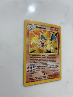 Pokemon TCG Charizard Base Set Holo Unlimited Rare Card 4/102 1995 Damaged - Image 5