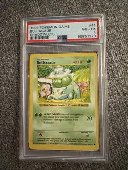 Pokemon TCG Bulbasaur Shadowless Card 44/102 1999 Base Set PSA 4 - Image 1