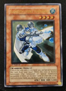 Yugioh Elemental Hero Bubbleman 1st Edition Ultimate Rare CRV-EN014 NM - Image 1