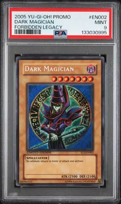 2005 YU-GI-OH! PROMO FORBIDDEN LEGACY #EN002 DARK MAGICIAN PSA 9 - Image 1