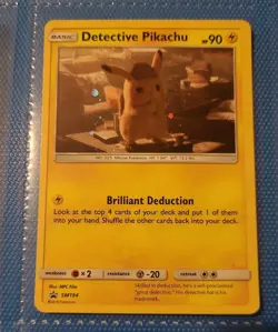 Pokemon TCG Detective Pikachu SM194 Sun & Moon Promo NM Holo Rare Pokemon Card - Image 1