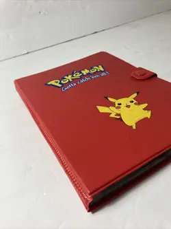 Vintage 1999 Pokemon Pikachu Red Binder TCG Album Snap 30 Page Card Holder EMPTY - Image 3