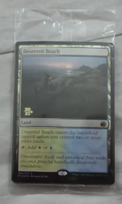 Magic The Gathering Deserted Beach Rare Prerelease Foil Card MID - Image 1