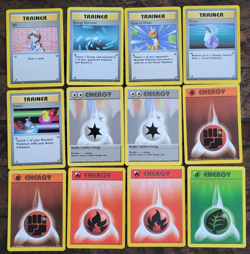 1999 Pokemon TCG Base Set Unlimited Trainer & Energy Cards Lot of 31 Rare - Image 3