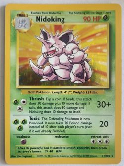 1999 Pokemon TCG Nidoking Base Set Holo Unlimited Rare Card 11/102 - Image 1